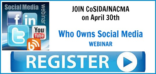 Join TODAY'S webinar (April 30/1 pm Eastern): Who owns social media? (Preregister online)